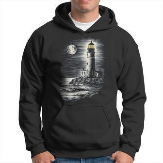 Full Moon Lighthouse Nautical Hoodie - Thegiftio UK