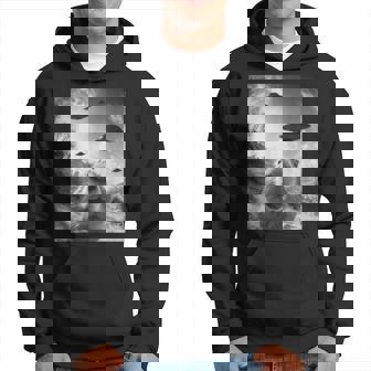 Alien Ufo Graphic Capybara Selfie With Ufos Weird Hoodie - Thegiftio