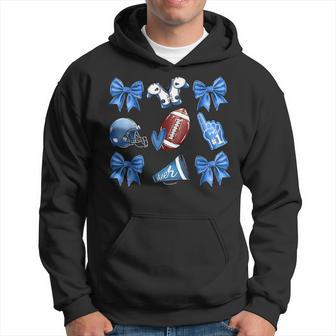 Blue Cheer Football Game Day Coquette Bow Touchdown Hoodie - Thegiftio UK