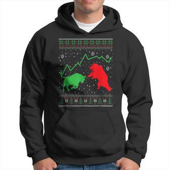 Bull And Bear Stock Market Ugly Christmas Sweater Hoodie - Thegiftio UK