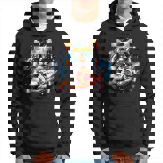 Cat Eating Pizza In Space Kitty Galaxy Hoodie - Thegiftio UK