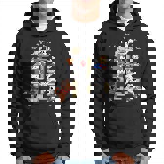 Cat Horror Movies Cute Halloween Cat Lovers Matching Hoodie | Seseable UK