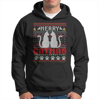 Cat Lover Merry Catmas Ugly Christmas Sweater Hoodie - Thegiftio UK