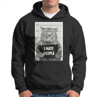 Cat Quote I Hate People Cat Cool Cat Hoodie - Thegiftio UK