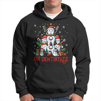 Christmas Dentist Tree Dental Oh Dentistree Tooth Tree Hoodie - Thegiftio UK