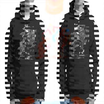 Cowboy Santa Bulldogging Christmas Western Cowboy Xmas Hoodie - Thegiftio UK