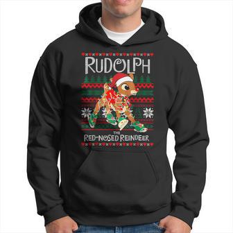 Cute Rudolph The Red Nosed Reindeer Christmas Xmas Hoodie - Thegiftio UK