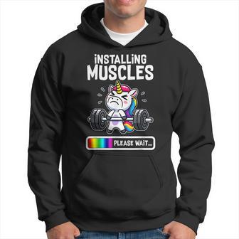 Cute Unicorn Workout Gym Fitness Weightlifting Hoodie - Monsterry