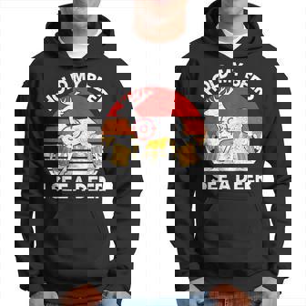 Dad Hunting- Hold My Beer I See A Deer Hunter Hoodie - Monsterry