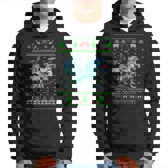 Dragon Lights Ugly Sweater Christmas Tree Animals Hoodie | Mazezy
