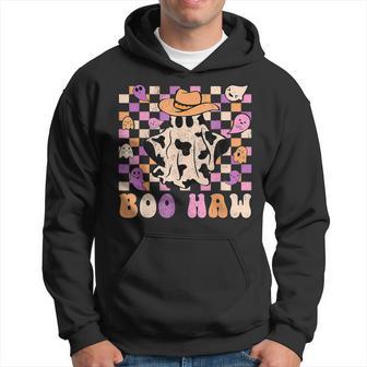 Halloween Boo Haw Western Ghost Cowboy Cowgirl Hoodie - Thegiftio UK