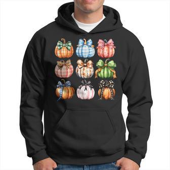 Halloween Coquette Bow Pumpkin Autumn Thanksgiving Hoodie - Thegiftio UK