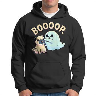 Halloween Ghost Pug Boop Silly Puppy Dog Humor Hoodie - Thegiftio UK