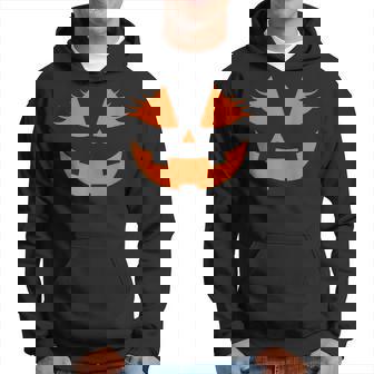Jack-O'-Lantern Eyelashes Pumpkin Face Halloween Hoodie - Monsterry