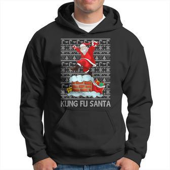 Kung Fu Santa Claus Chimney Ugly Christmas Sweater Hoodie - Thegiftio UK