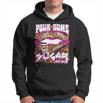 Leopard Hot Pink Lips Pour Some Sugar On Me Valentine Hoodie - Thegiftio UK