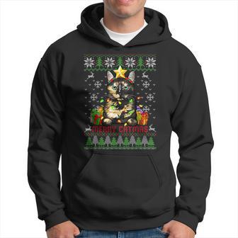 Merry Catmas Tortoiseshell Cat Ugly Christmas Sweater Hoodie - Thegiftio UK