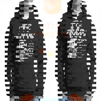 Retro Ghosts Its Tricky Tricky Tricky Spooky Halloween Hoodie - Thegiftio UK
