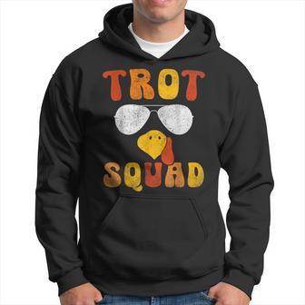 Running Turkey Sunglasses Trot Squad Thanksgiving Hoodie - Thegiftio UK