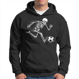 Skeleton Soccer Halloween Costume Soccer Player Hoodie - Thegiftio UK