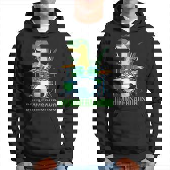 T Rex Percussion Drummersaurus Drummer Boys Drums Hoodie - Thegiftio UK