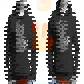 Thanksgiving Peace Sign Turkey Hand Hoodie - Monsterry