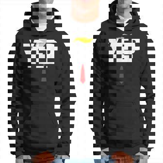 Trump 2024 Yep With Trump Hair And Red Necktie Maga Hoodie | Mazezy