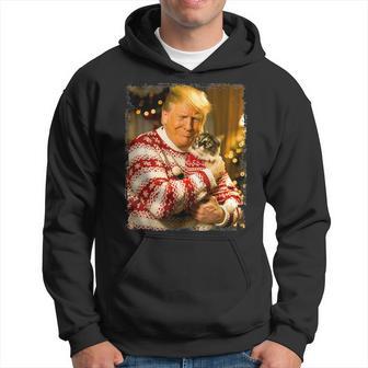 Trump Christmas Sweater For Cat Lovers Xmas Pajamas Hoodie - Thegiftio UK