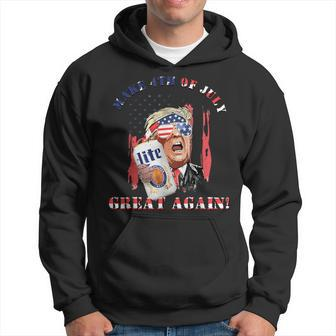 Trump Drinking Us Flag Make 4Th Of July Great Again Hoodie - Monsterry