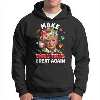 Trump Santa Xmas Lights Make Christmas Great Again Hoodie - Thegiftio UK