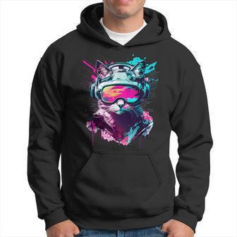 Vr Gamer Cat In Vr Headset Virtual Reality Gaming Hoodie - Thegiftio UK