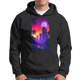 Futuristic Cityscape Twilight Cyberpunk Hoodie - Thegiftio UK