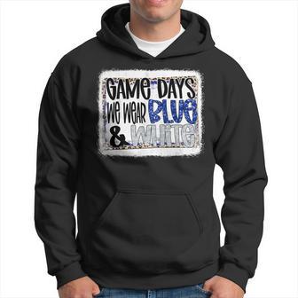 On Gameday Football We Wear Blue And White School Spirit Hoodie - Thegiftio UK