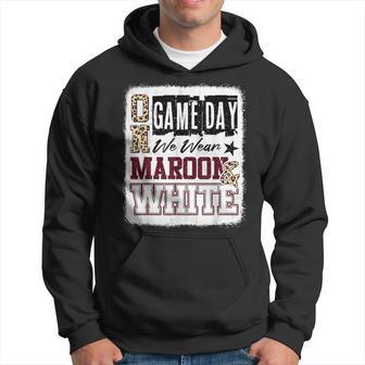 On Gameday Football We Wear Maroon And White School Spirit Hoodie - Thegiftio UK