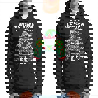 The Gamer Elf Video Game Gamer Gaming Controller Christmas Hoodie - Thegiftio UK