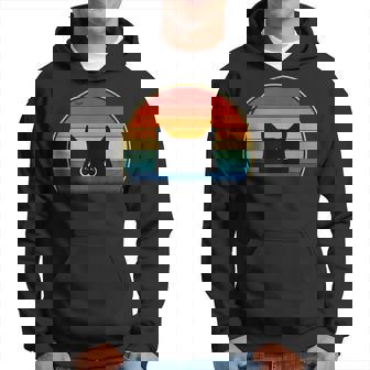 Gato Retrointage Divertido Negro Gato Camisa Retro Estilo Gato Amor Sin Mangas Sudadera - Regaloses