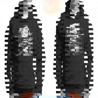 Gato Tocando La Batería Rock Music Drums Cat Sudadera - Regaloses