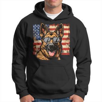 German Shepherd Dog Usa America Flag 4Th Of July Hoodie - Thegiftio UK