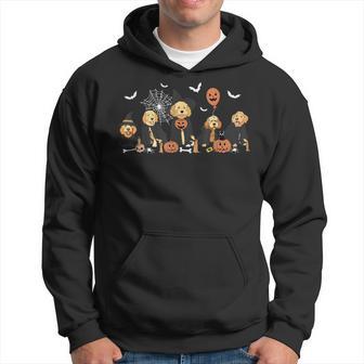 Ghost And Witch Goldendoodle Halloween Doodle Dog Lover Hoodie - Thegiftio UK