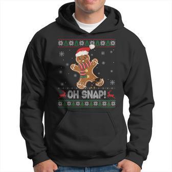 Gingerbread Man Cookie Baking Oh Snap Ugly Christmas Sweater Hoodie - Thegiftio UK