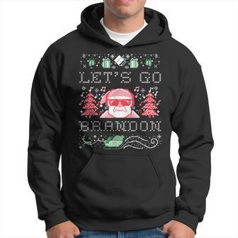 Lets Go Brandon Joe Biden Chant Ugly Christmas Sweater Hoodie - Thegiftio UK