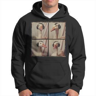 Goose Listening To Music Autistic Goose Lover Autism Sensory Hoodie - Thegiftio UK