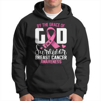 By The Grace God I'm A Survivor Breast Cancer Survivor Hoodie - Thegiftio UK