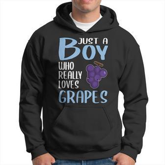 Grape Just A Boy Who Really Loves Grapes Hoodie - Thegiftio UK
