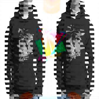 Grenada 80S Tropical Summer Sunset Palm Tree Sunset Hoodie - Monsterry