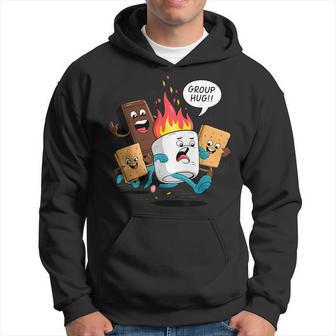 Group Hug Smores Marshmallow Chocolate Boys Camping Hoodie - Thegiftio UK
