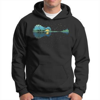 Guitar Lake Reflections Night Sky And Moon Guitar Hoodie - Thegiftio UK