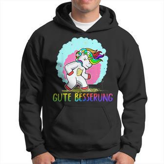 Gute Besserung Unicorn Unicorn Belly Pain Sick Flu Kapuzenpullover - Geschenkecke