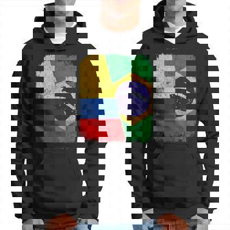 Half Colombian Half Brazilian Flag Heritage Pride Roots Hoodie | Seseable CA