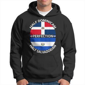 Half Salvadorian Half Dominican Republic Salvador Flag Men Hoodie - Thegiftio UK